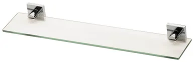 Radii Shower Shelf With Square Plate Chrome | Made From Glass In Chrome Finish By Phoenix