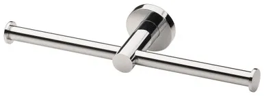 Radii Double Toilet Roll Holder With Round Plate Chrome In Chrome Finish By Phoenix