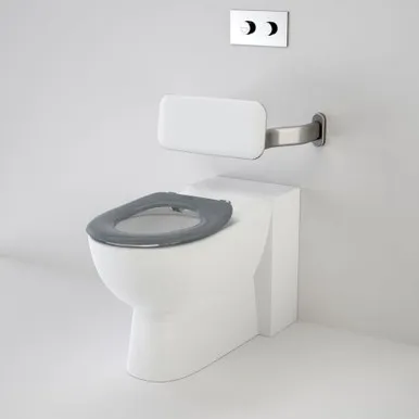 Leda Care Invisi Series Ii® Wall Faced Suite With Backrest & Caravelle Care Single Flap Seat Nth 4Star | Stainless Steel In White By Caroma