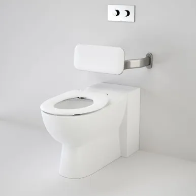 Leda Care Invisi Series Ii® Wall Faced Suite With Backrest And Caravelle Care Single Flap Seat | Made From Stainless Steel In White By Caroma