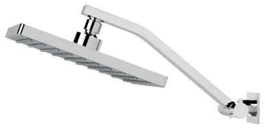 Lexi Universal Hi-Rise Shower Arm & Square 200mm Rose 3Star | Made From Brass In Chrome Finish By Phoenix