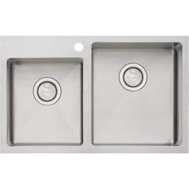 Apollo 1 & 3/4 Offset Right Hand Bowl Sink 750mm X 465mm 1 Tap Hole | Made From Stainless Steel By Oliveri