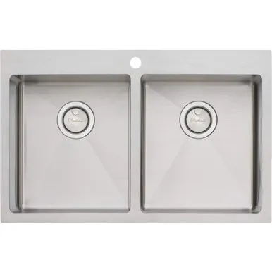 Apollo Double Bowl Sink 800mm X 510mm 1 Tap Hole | Made From Stainless Steel By Oliveri