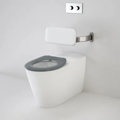 Care 800 Cleanflush® Invisi Series Ii® Wall Faced Suite With Backrest & Caravelle Care Single Flap Seat Anthracite Grey Nth 4Star In White By Caroma
