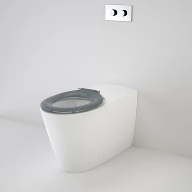 Care 800 Cleanflush® Wall Faced Invisi Series II® Toilet Suite Pedigree II Care Single Flap Seat Anthracite Grey In White By Caroma