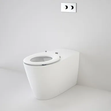 Care 800 Cleanflush® Wall Faced Invisi Series II® Toilet Suite With Pedigree II Care Single Flap Seat 4Star | Stainless Steel In White By Caroma