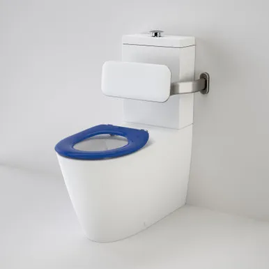 Care 800 Cleanflush® Wall Faced Close Coupled Easy Height Suite With Backrest & Caravelle Care Single Flap Sorrento Blue By Caroma