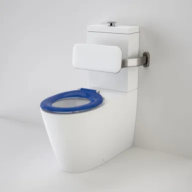 Care 800 Cleanflush® Wall Faced Close Coupled Easy Height Suite With Backrest & Pedigree II Care Single Flap Sorrento Blue By Caroma