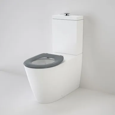 Care 800 Cleanflush® Wall Faced Close Coupled Easy Height Toilet Suite Caravelle Care Single Flap Seat Anthracite Grey Nth 4Star In White By Caroma
