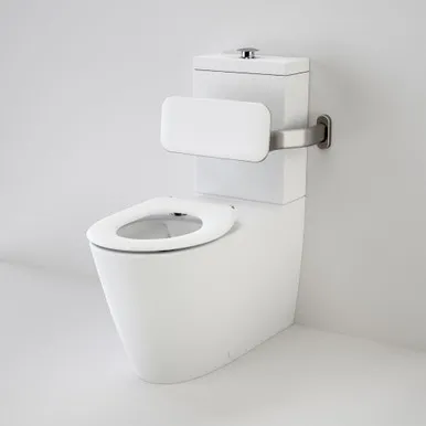 Care 800 Cleanflush® Wall Faced Close Coupled Easy Height Suite With Backrest & Caravelle Care Single Flap Seat In White By Caroma