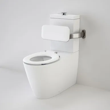 Care 800 Cleanflush® Wall Faced Close Coupled Easy Height Suite With Backrest & Pedigree II Care Single Flap Seat In White By Caroma