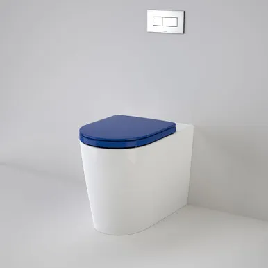 Liano Cleanflush® Invisi Series Ii® Easy Height Wall Faced Suite With Liano Double Flap Seat - Sorrento Blue In White/Sorrento Blue By Caroma