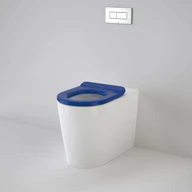 Liano Cleanflush® Invisi Series Ii® Easy Height Wall Faced Suite With Liano Care Single Flap Seat - Sorrento Blue In White/Sorrento Blue By Caroma