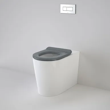 Liano Cleanflush® Invisi Series Ii® Easy Height Wall Faced Suite With Liano Care Single Flap Seat Anthracite Grey In White By Caroma