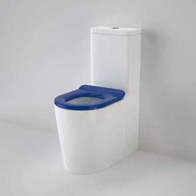 Liano Cleanflush® Close Coupled Easy Height Back-To-Wall Faced Suite With Liano Double Flap 4Star In White/Sorrento Blue By Caroma