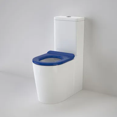 Liano Cleanflush® Easy Height Wall Faced Suite With Liano Care Single Flap Seat - Sorrento Blue In White/Sorrento Blue By Caroma