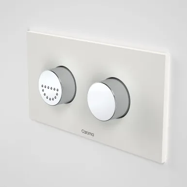 Invisi Series Ii® Round Dual Flush Plate & Raised Care Buttons Morning Glow | Made From Plastic In White By Caroma