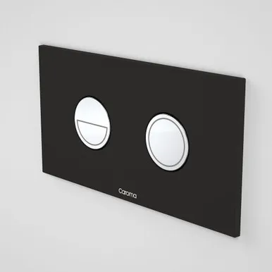 Invisi Series Ii® Round Dual Flush Plate & Buttons (Metal) Black With Chrome Buttons In Black/Chrome Finish By Caroma