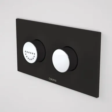 Invisi Series Ii® Round Dual Flush Plate & Raised Care Buttons Midnight Dream | Made From Plastic In Black By Caroma