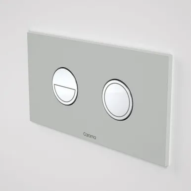 Invisi Series Ii® Round Dual Flush Plate & Buttons (Metal) Light In Grey By Caroma