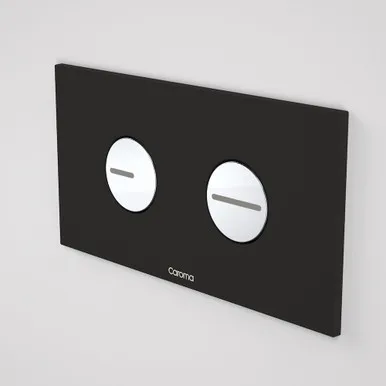 Invisi Series Ii® Round Dual Flush Plate & Buttons | Made From Plastic In Black By Caroma