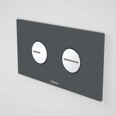 Invisi Series Ii® Round Dual Flush Plate & Buttons Dark | Made From Plastic In Grey By Caroma