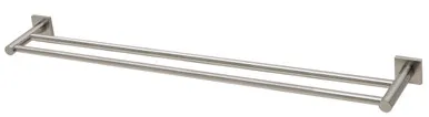 Radii Towel Rail Double 800mm With Square Plate In Brushed Nickel By Phoenix