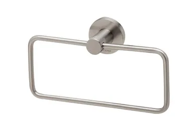 Radii Hand Towel Holder With Round Plate In Brushed Nickel By Phoenix