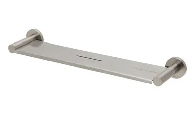 Radii Metal Shower Shelf With Round Plate In Brushed Nickel By Phoenix