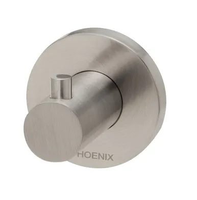 Radii Robe Hook With Round Plate In Brushed Nickel By Phoenix