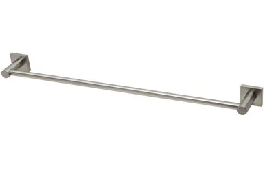 Radii Towel Rail Single 600mm With Square Plate In Brushed Nickel By Phoenix