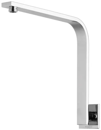 Vivid Slimline High-Rise Shower Arm Square Plate | Made From Brass In Chrome Finish By Phoenix