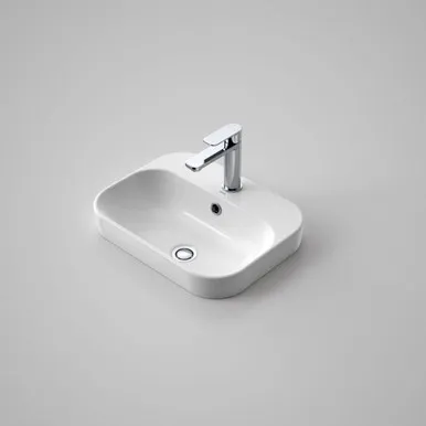 Luna Inset Basin With Overflow 1 Tap Hole | Made From Vitreous China In White By Caroma