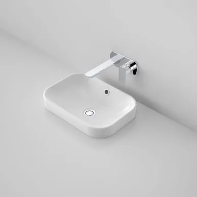 Luna Inset Basin Landing With Overflow Nth | Made From Vitreous China In White By Caroma