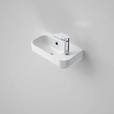 Luna Hand Wall Basin With Overflow 1 Tap Hole | Made From Vitreous China In White By Caroma