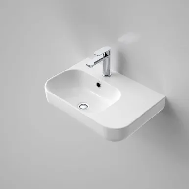 Luna Shelf Wall Basin With Overflow 1 Tap Hole | Made From Vitreous China In White By Caroma