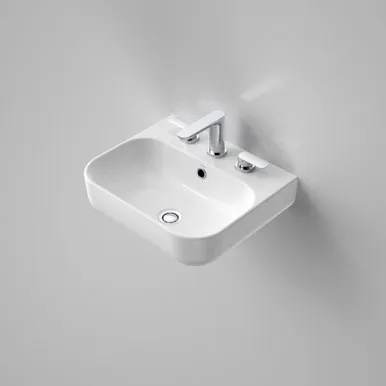 Luna Wall Basin 3 Tap Hole | Made From Vitreous China In White | 4L By Caroma