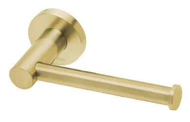 Radii Toilet Roll Holder With Round Plate Brushed In Gold By Phoenix