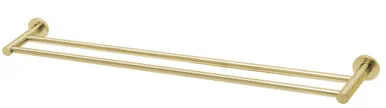 Radii Towel Rail Double 800mm Round Plate Brushed In Gold By Phoenix