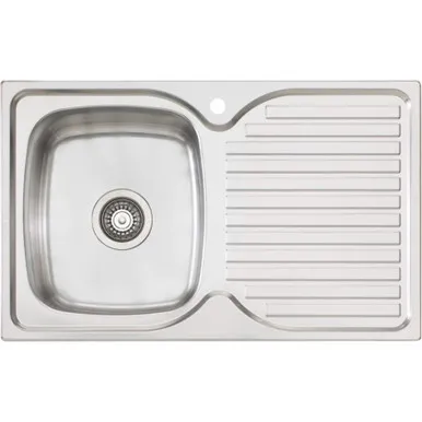 Endeavour Single Bowl Topmount Sink With Drainer Left Bowl 1 Tap Hole | Made From Stainless Steel By Oliveri