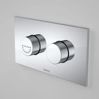 Invisi Series Ii® Round Dual Flush Plate & Raised Care Buttons Metal Chrome | Made From Plastic In Chrome Finish By Caroma