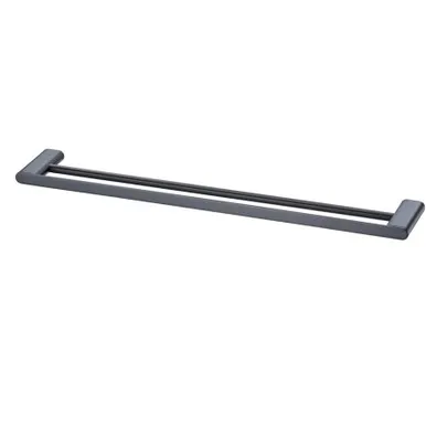Madrid Towel Rail Double 650mm Matte | Made From Stainless Steel/Zinc/Alloy In Black By Oliveri