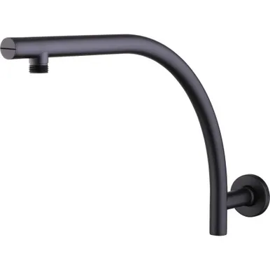 Rome Round Raised Wall Mounted Shower Arm 400mm Matte | Made From Brass In Black By Oliveri