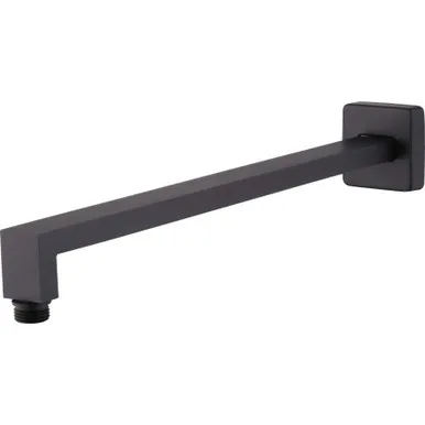 Monaco Wall Square Mounted Shower Arm 380mm Matte | Made From Brass In Black By Oliveri