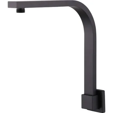 Monaco Raised Square Wall Mounted Shower Arm 277mm Matte | Made From Brass In Black By Oliveri