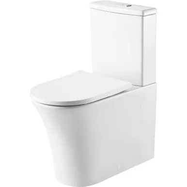 Dublin Concave Rimless Back-To-Wall Toilet Suite 4Star | Made From Rubber In White By Oliveri