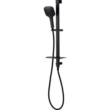 Monaco Hand Shower With Rail Matte 3Star | Made From Brass/ABS In Black By Oliveri
