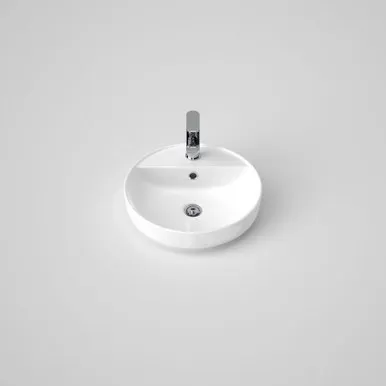 Tribute Sculptural Inset Round Basin 430mm With Overflow 1 Tap Hole | Made From Vitreous China In White By Caroma