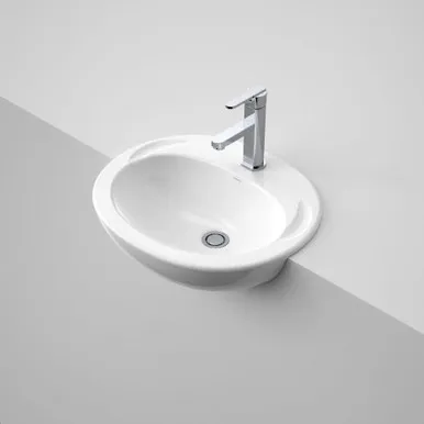 Concorde 500 Semi Recessed Basin With Bracket 3 Tap Holes | Made From Vitreous China In White By Caroma