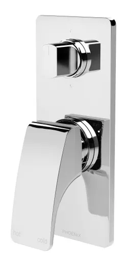 Rush Wall Bath & Shower Diverter Mixer | Made From Brass In Chrome Finish By Phoenix